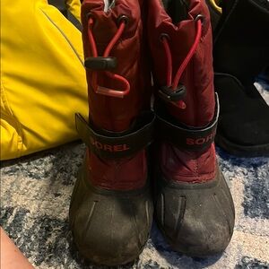 Sorel Kids' Red and Black Rain & Snow Boots